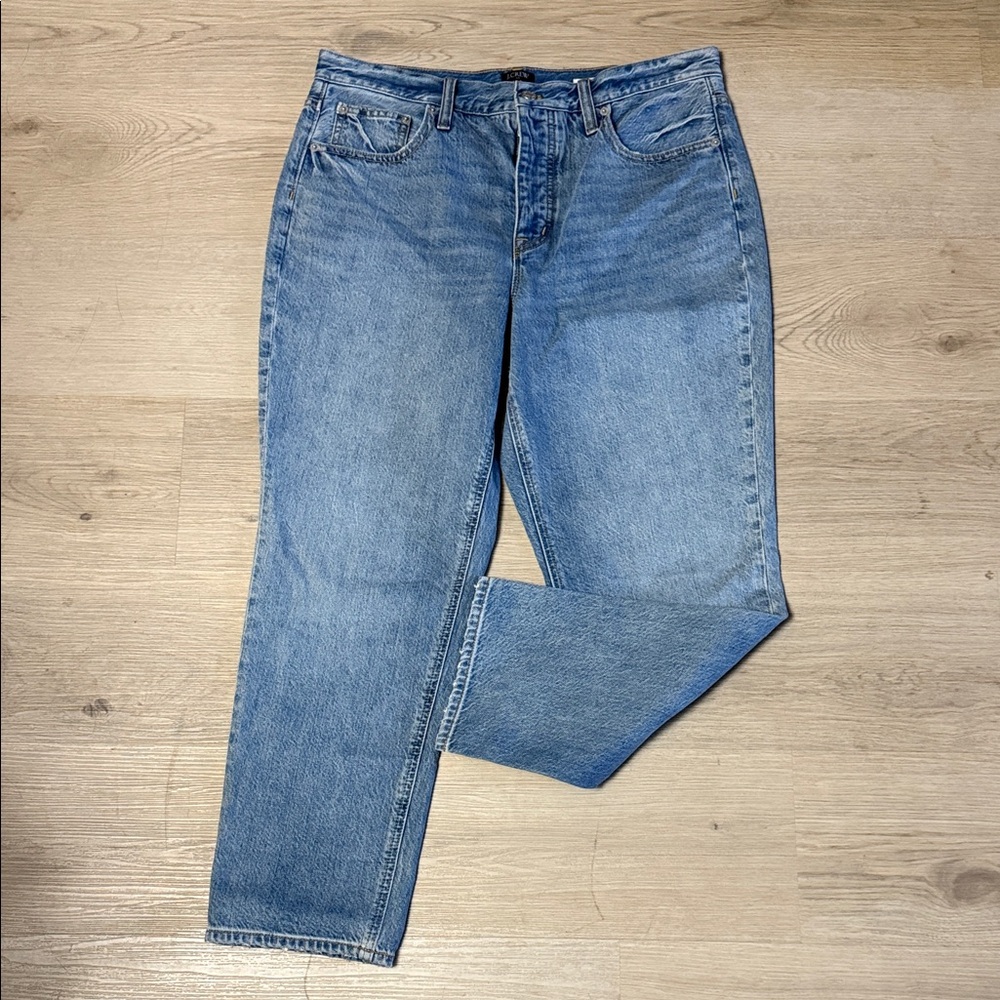 J. Crew Light Blue Premium Edition Button Fly High Rise Straight Leg Jeans
